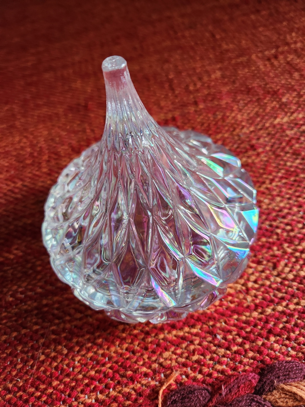 Set of 3  Dishes Crystal - Clear & Red - Picture 6 of 16